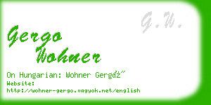 gergo wohner business card